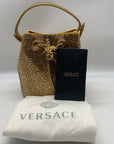 Versace La Medusa Gold Embellished Bucket Bag