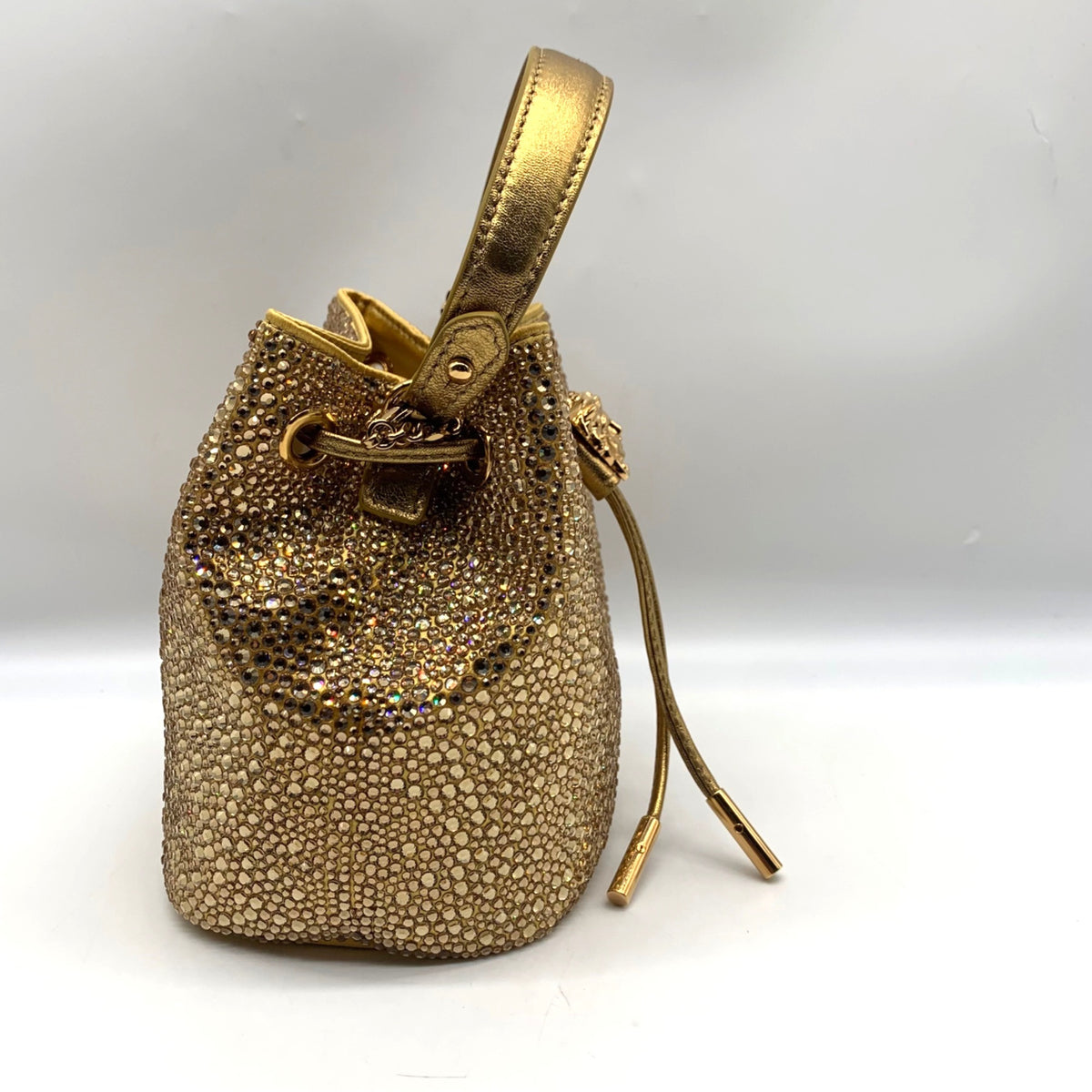 Versace La Medusa Gold Embellished Bucket Bag