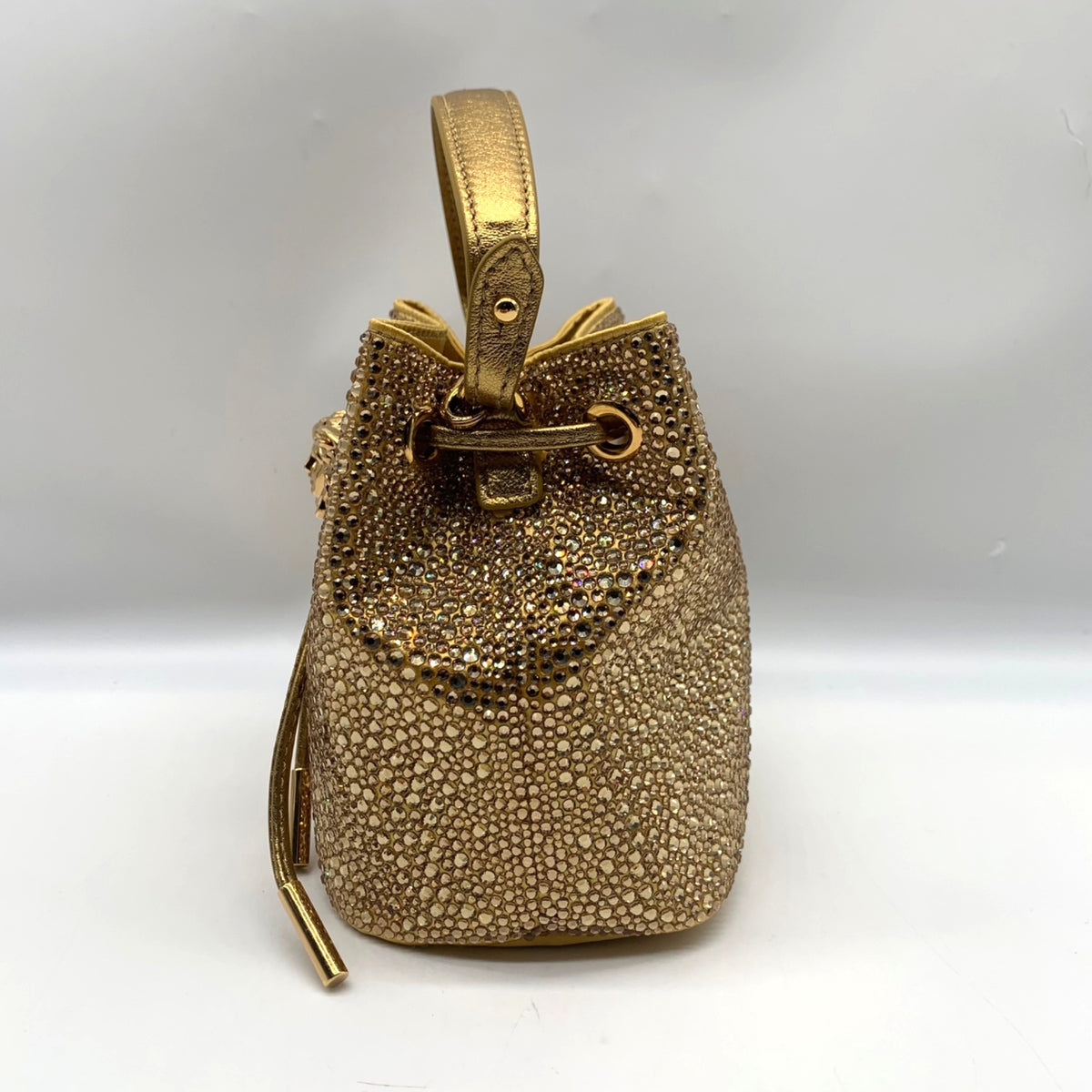 Versace La Medusa Gold Embellished Bucket Bag