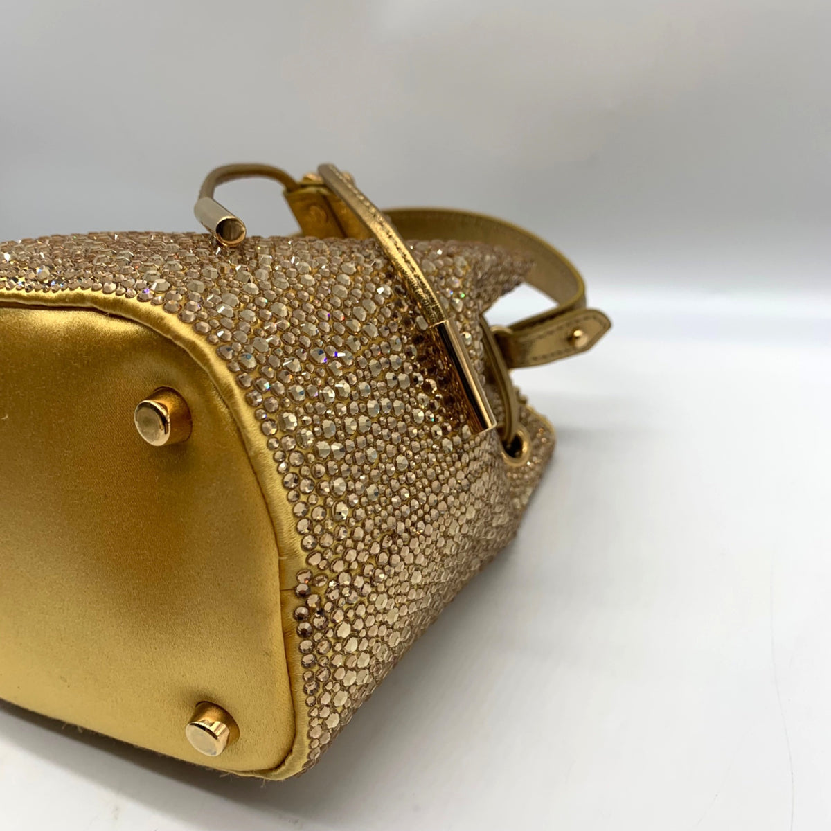 Versace La Medusa Gold Embellished Bucket Bag