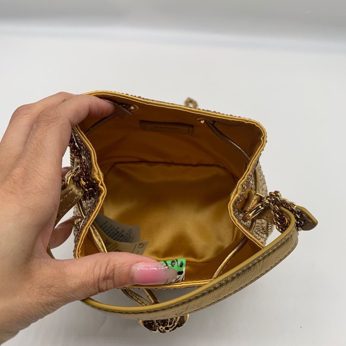 Versace La Medusa Gold Embellished Bucket Bag
