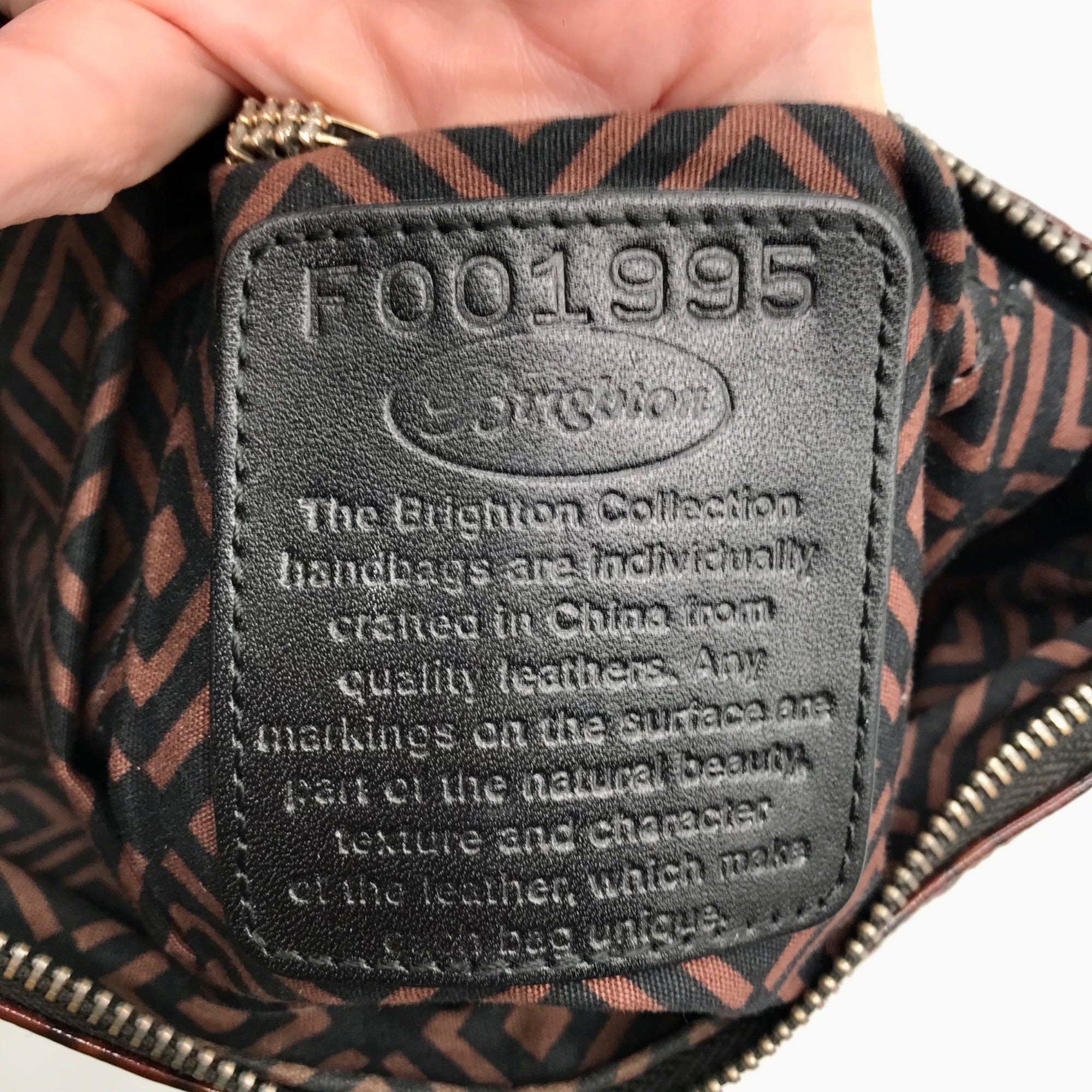 Brighton Brown Patent Leather Medallion Shoulder Bag