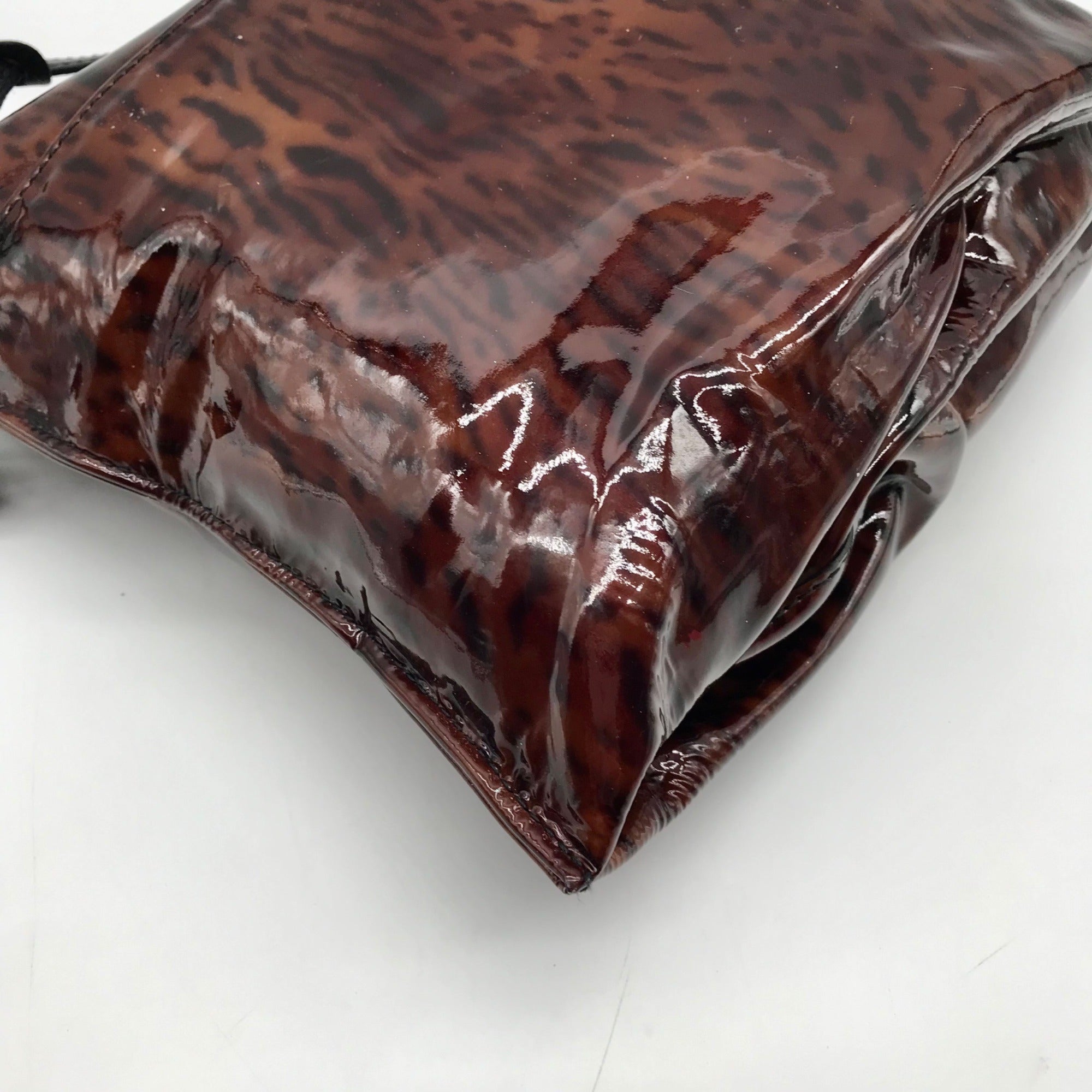 Brighton Brown Patent Leather Medallion Shoulder Bag