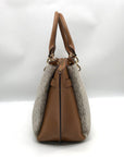 Michael Kors Acorn & Vanilla Coated Canvas Rochelle Satchel Bag