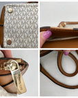 Michael Kors Acorn & Vanilla Coated Canvas Rochelle Satchel Bag