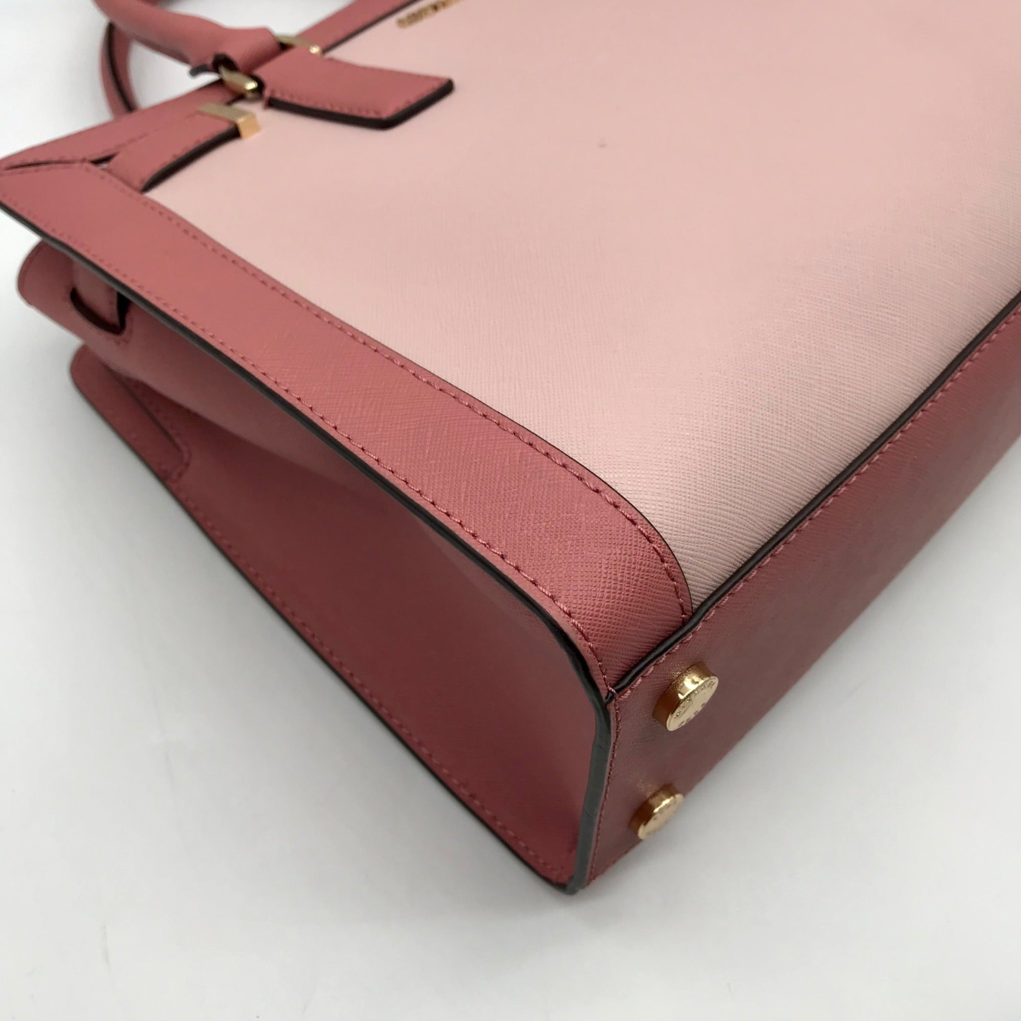 Michael Kors Pink Saffiano Leather Dillon Convertible Satchel Bag