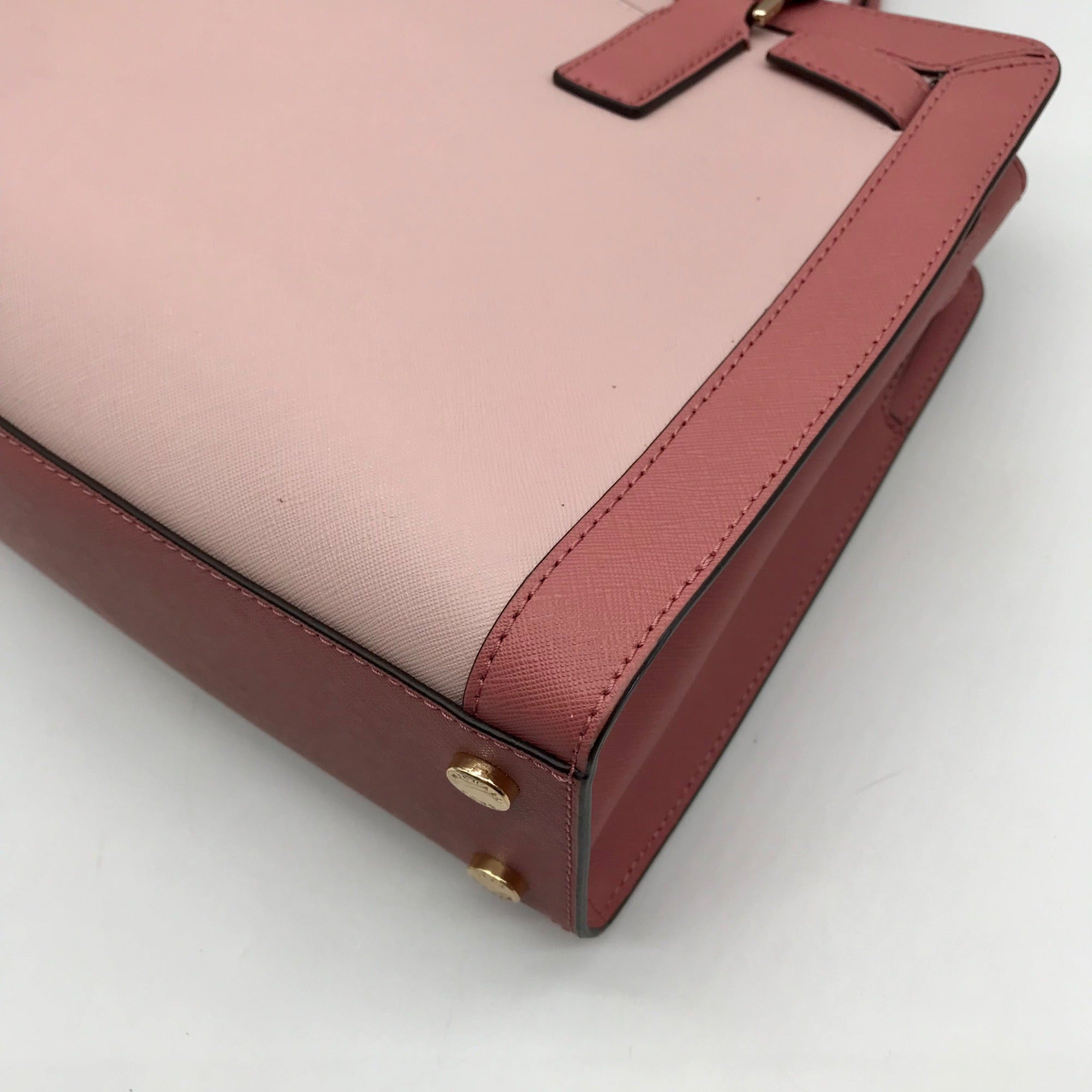 Michael Kors Pink Saffiano Leather Dillon Convertible Satchel Bag