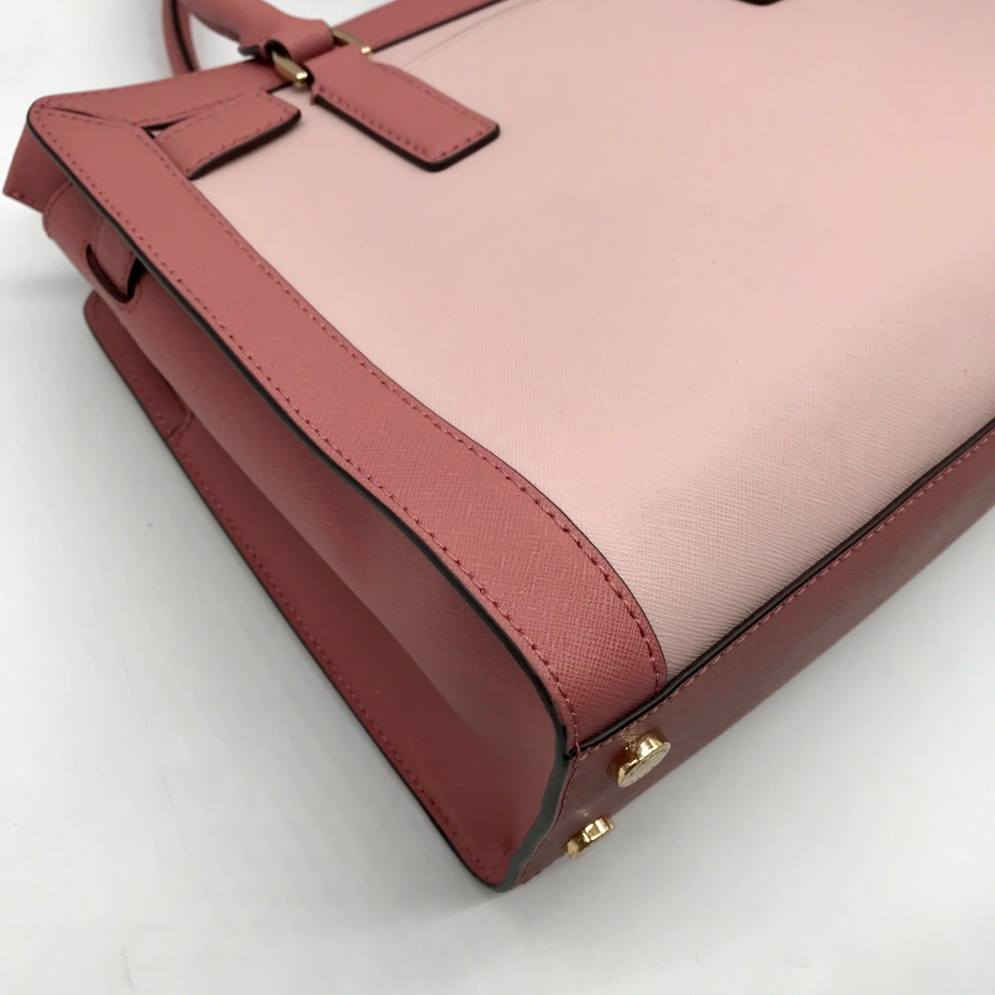 Michael Kors Pink Saffiano Leather Dillon Convertible Satchel Bag