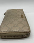 Gucci Beige Guccissima Leather Zip-Around Wallet