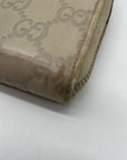 Gucci Beige Guccissima Leather Zip-Around Wallet
