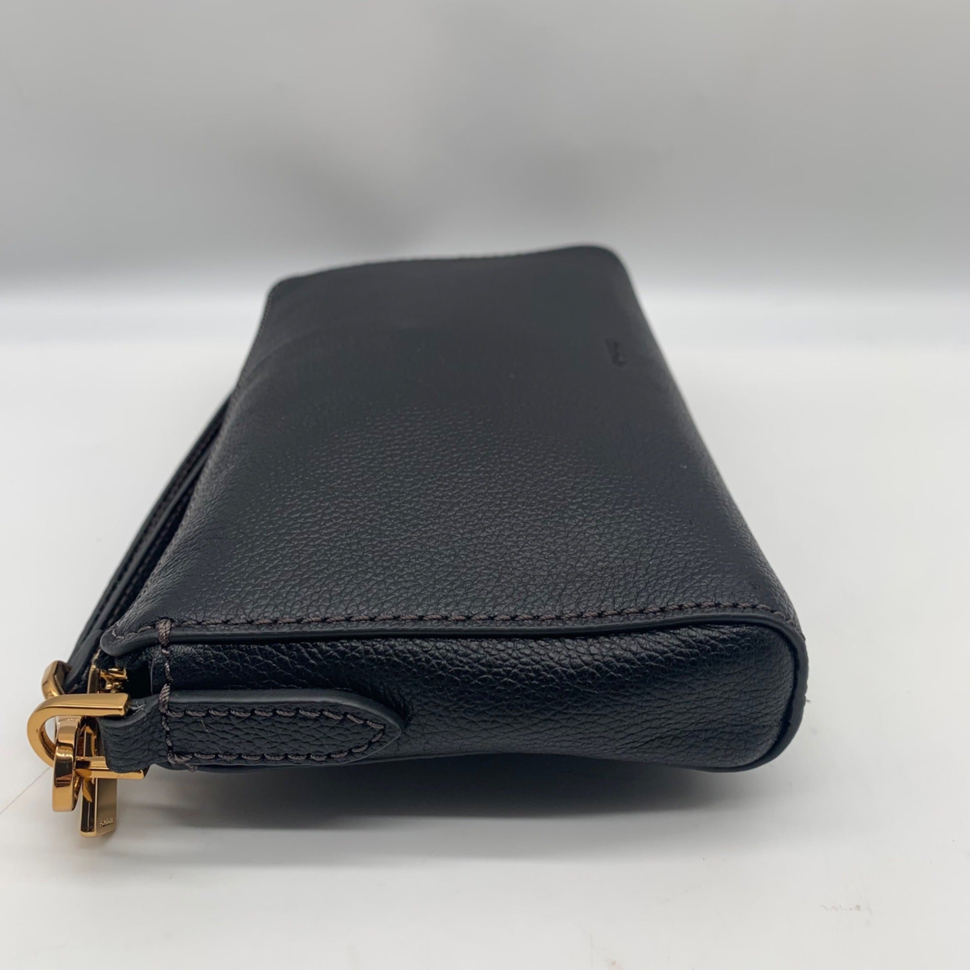 Fossil Black Leather Wristlet