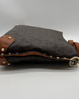 Michael Kors Brown Monogram Print Serena Large Shoulder Bag