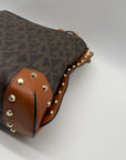 Michael Kors Brown Monogram Print Serena Large Shoulder Bag
