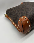 Michael Kors Brown Monogram Print Serena Large Shoulder Bag