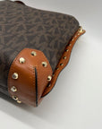 Michael Kors Brown Monogram Print Serena Large Shoulder Bag