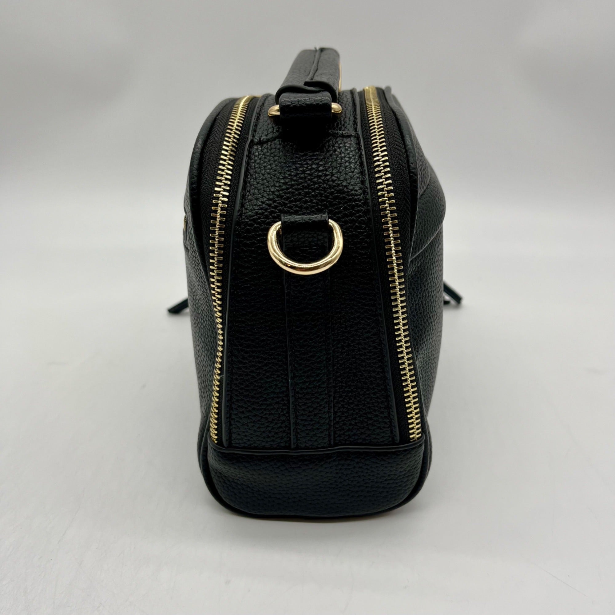 Madison West Black Leather Dome Crossbody Bag