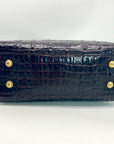 Brahmin Mini Asher Melbourne Brown Croc Embossed Leather Satchel