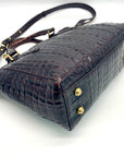 Brahmin Mini Asher Melbourne Brown Croc Embossed Leather Satchel