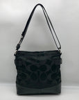 Coach Black Signature C Monogram Canvas Chain Duffel Crossbody Bag F18862