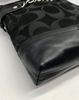 Coach Black Signature C Monogram Canvas Chain Duffel Crossbody Bag F18862