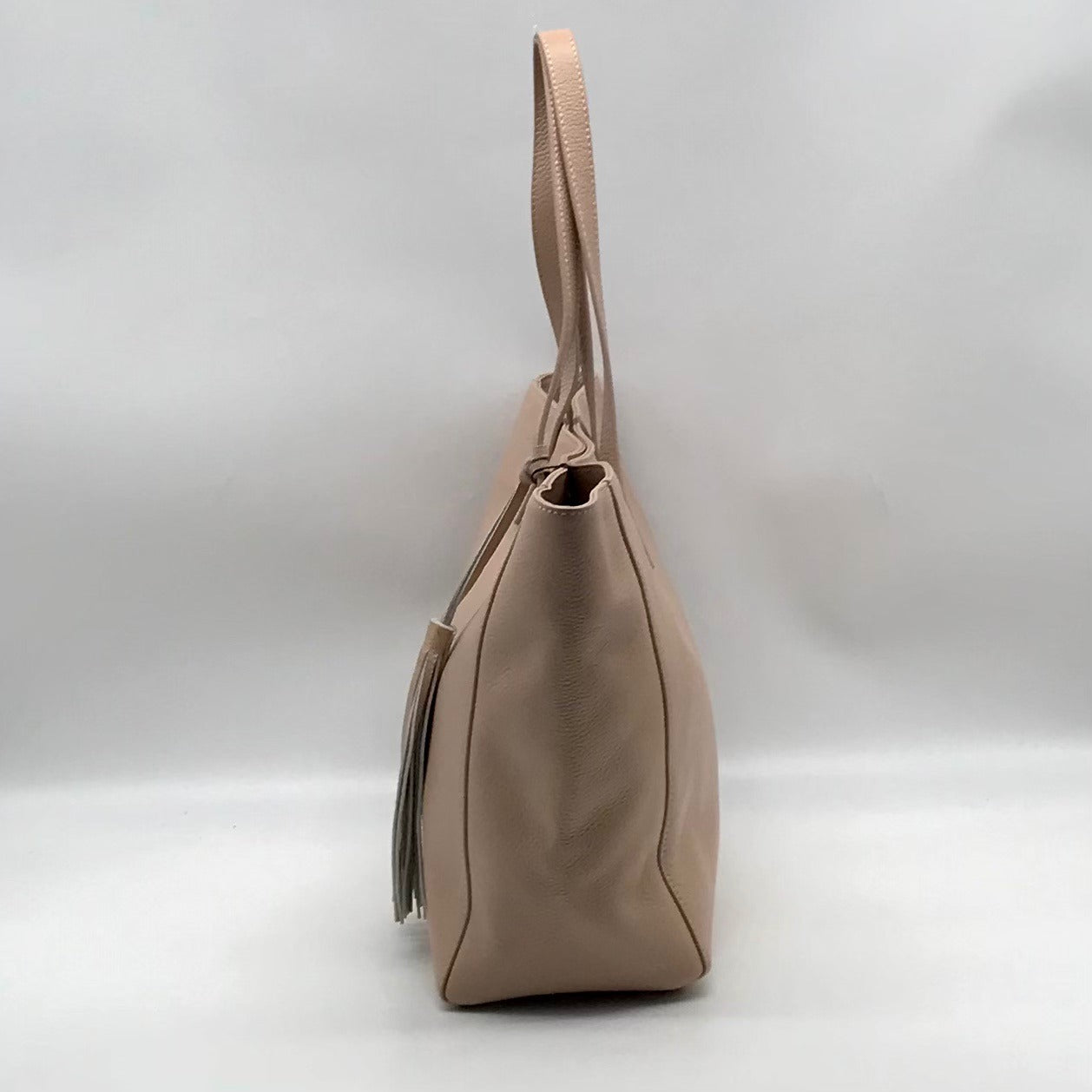 M.I.L.A Beige Large Tassel Tote Bag