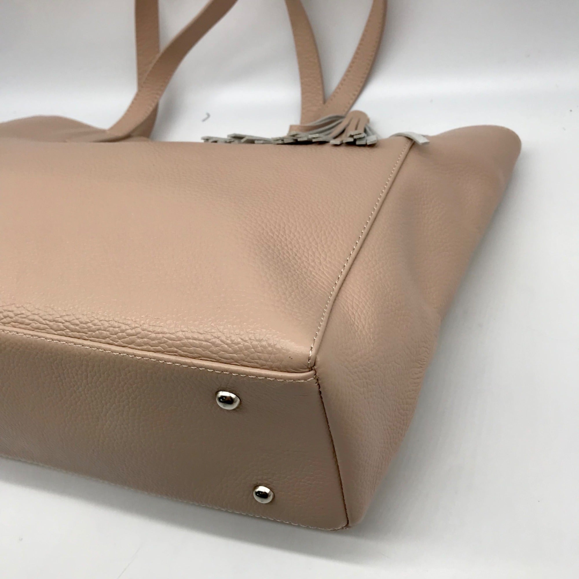 M.I.L.A Beige Large Tassel Tote Bag