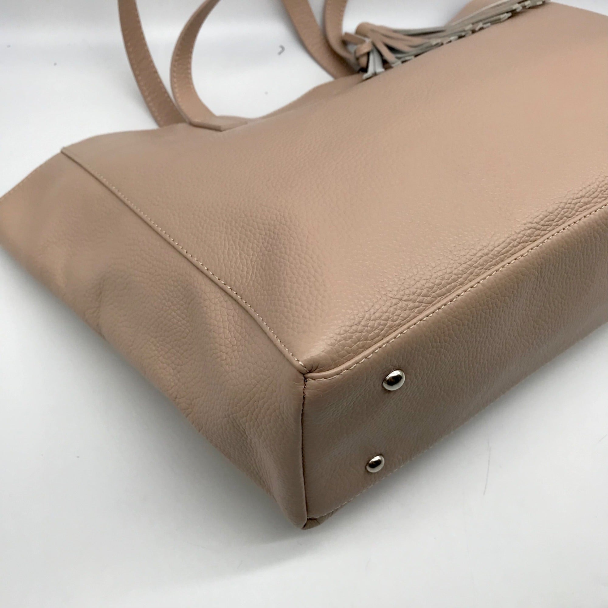 M.I.L.A Beige Large Tassel Tote Bag