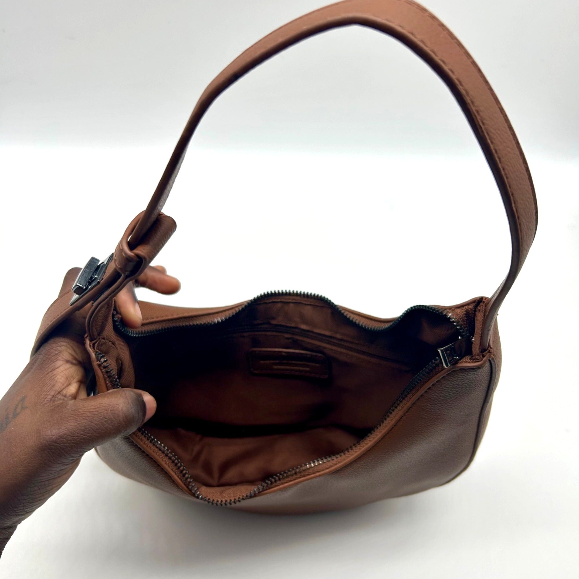 Like Dreams Zarina Brown Leather Small Shoulder Bag
