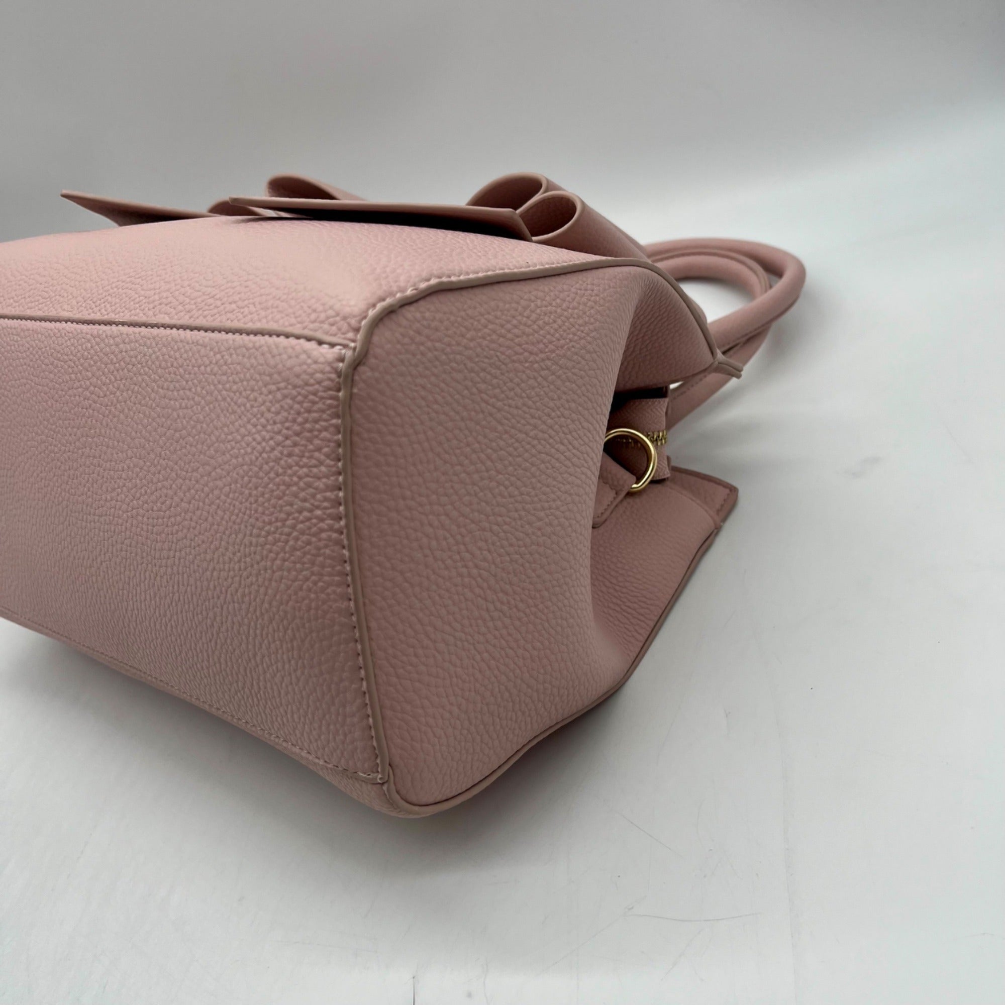 Like Dreams Women Pink Vegan Leather Park Bowtie Satchel