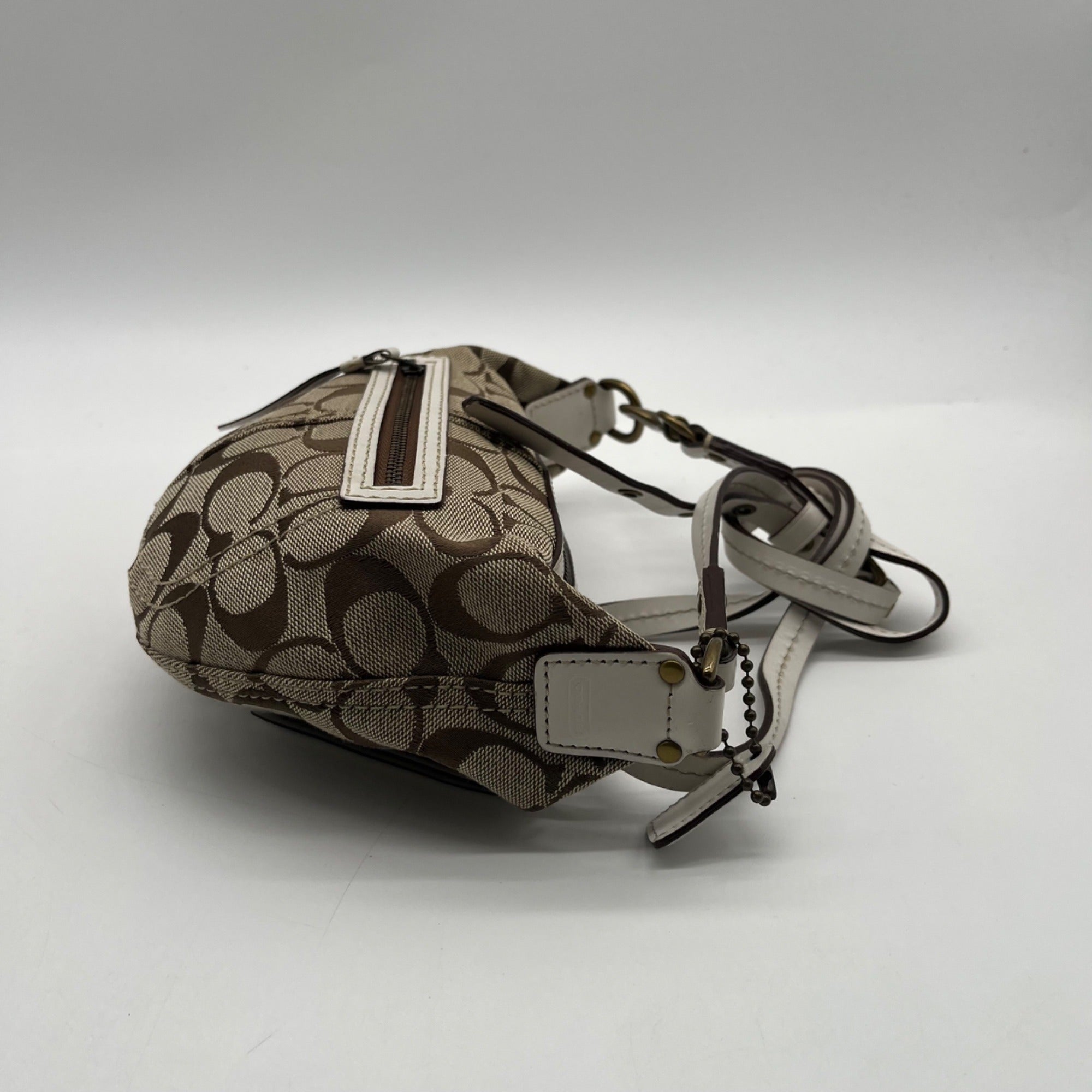 Coach Tan Signature Canvas Hobo Shoulder Bag 10840