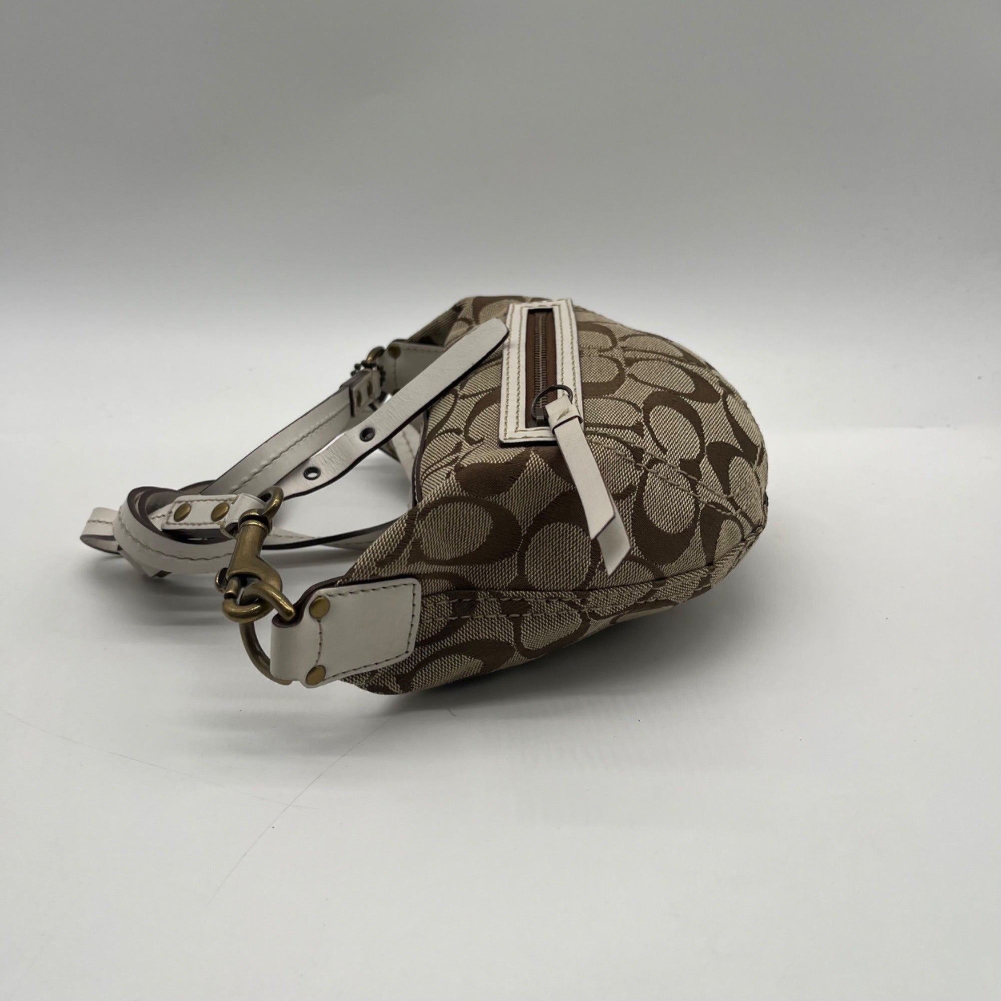 Coach Tan Signature Canvas Hobo Shoulder Bag 10840