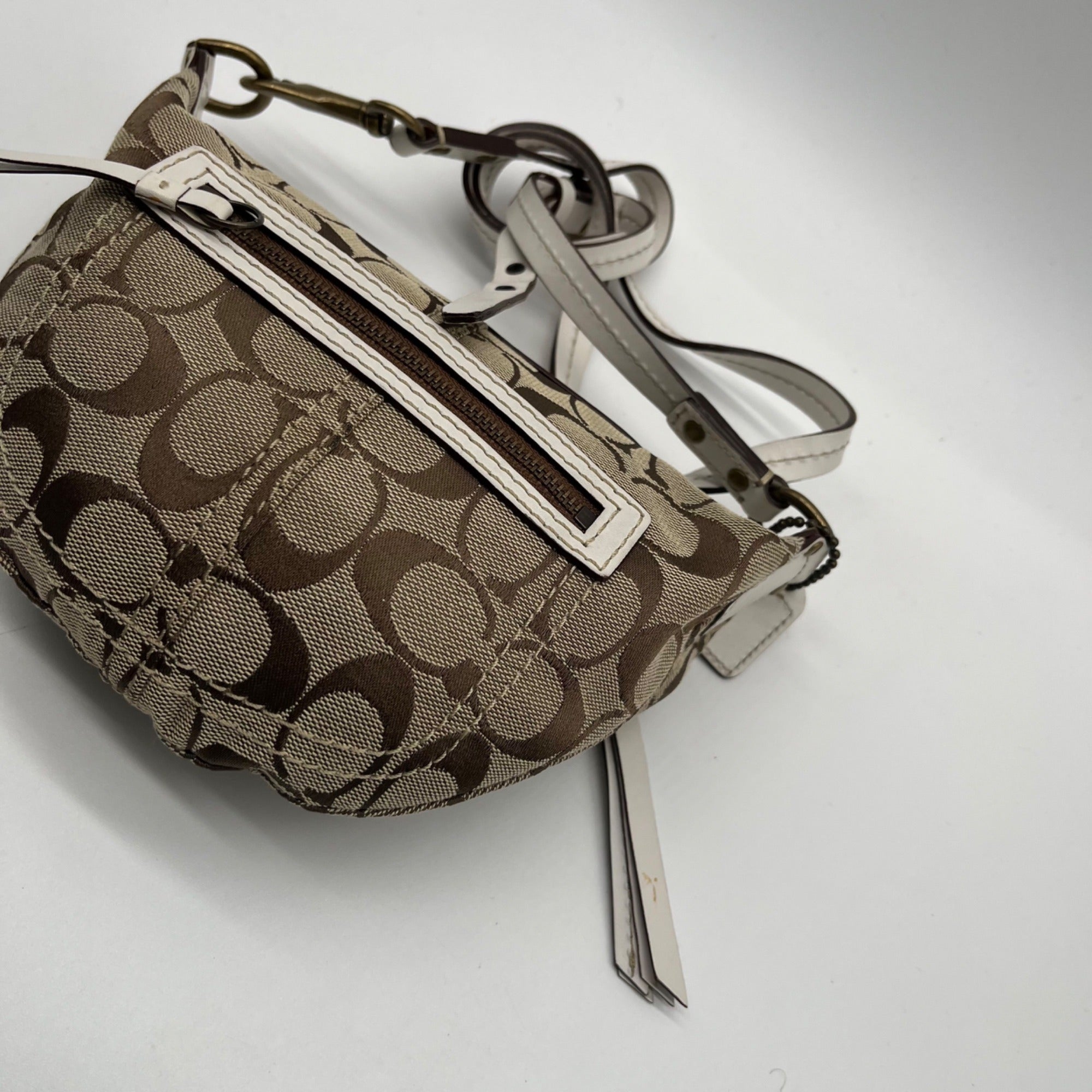 Coach Tan Signature Canvas Hobo Shoulder Bag 10840