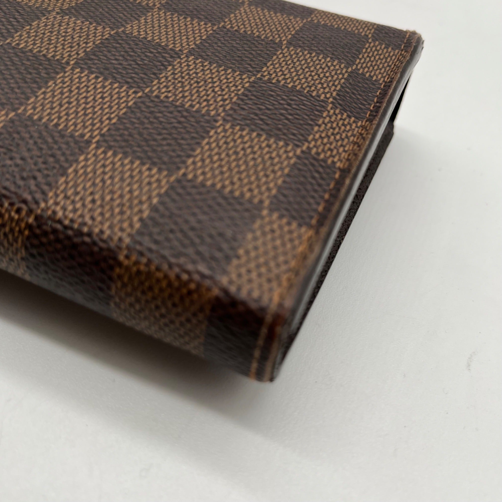 Louis Vuitton Brown Leather Damier Ebène Sistina Wallet