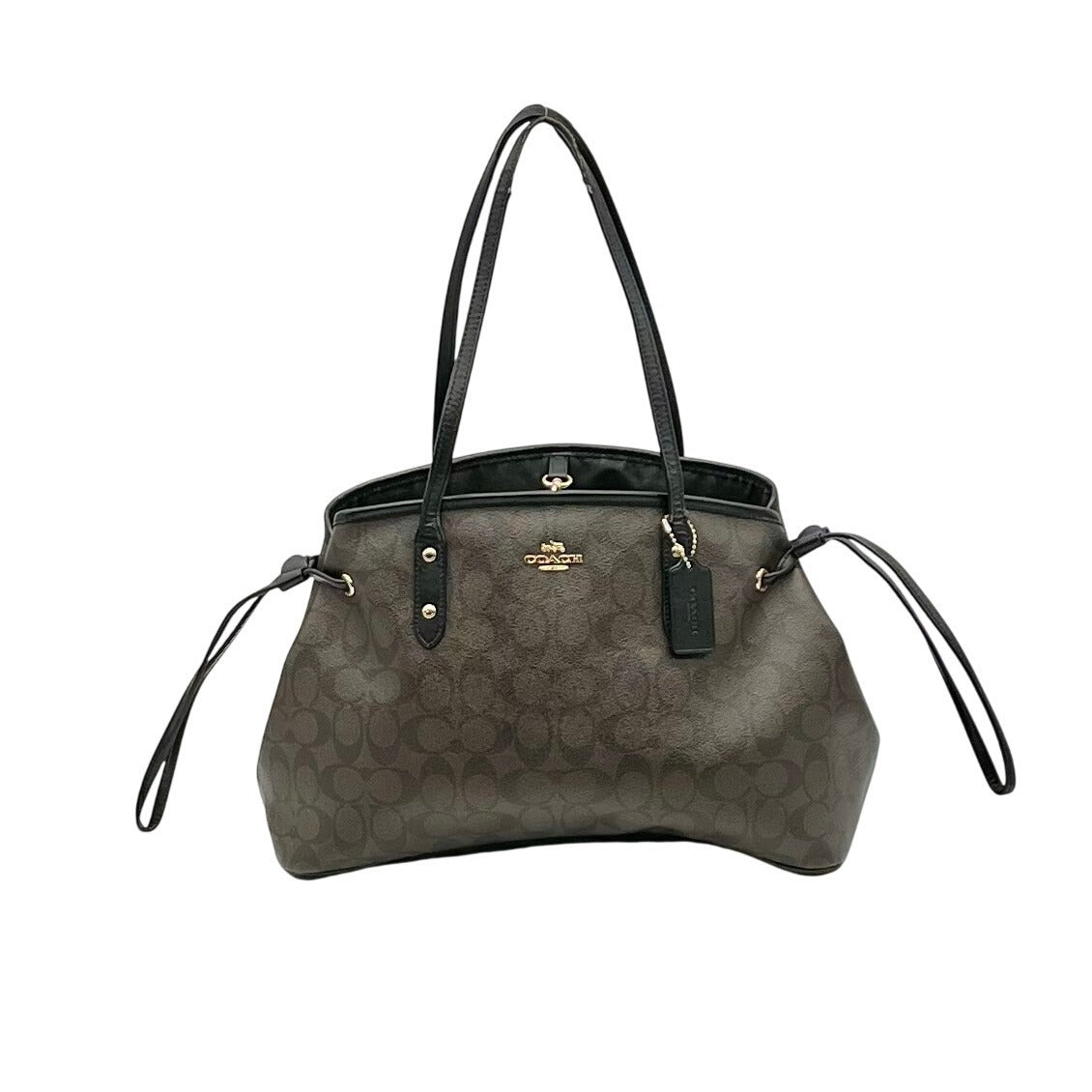 Coach Brown Signature Canvas Drawstring Carryall Shoulder Bag