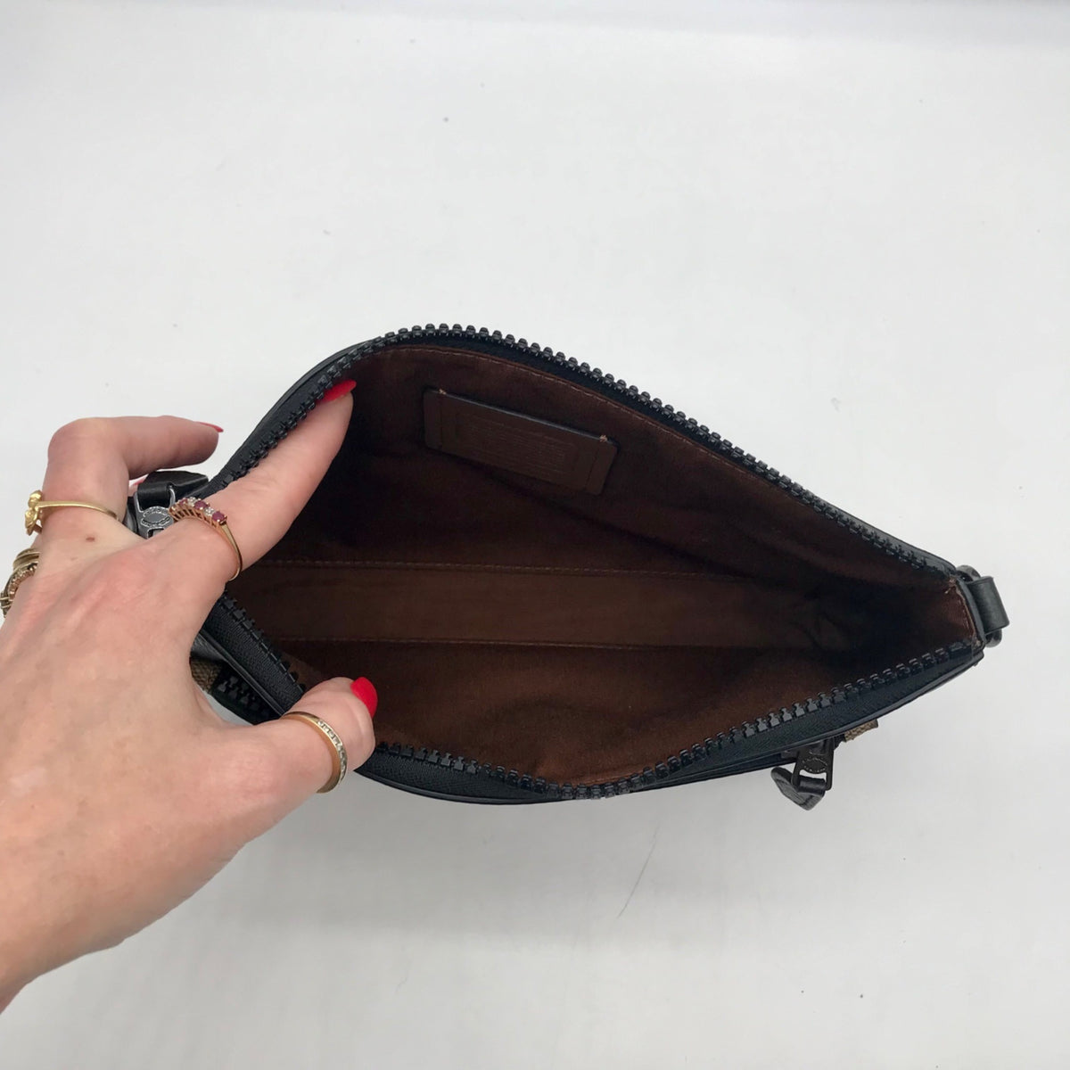 Coach X Jean-Michel Basquiat Holden Black Leather Clutch