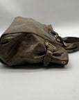 Kooba Green Distinctive Weathered Brown Leather Bag