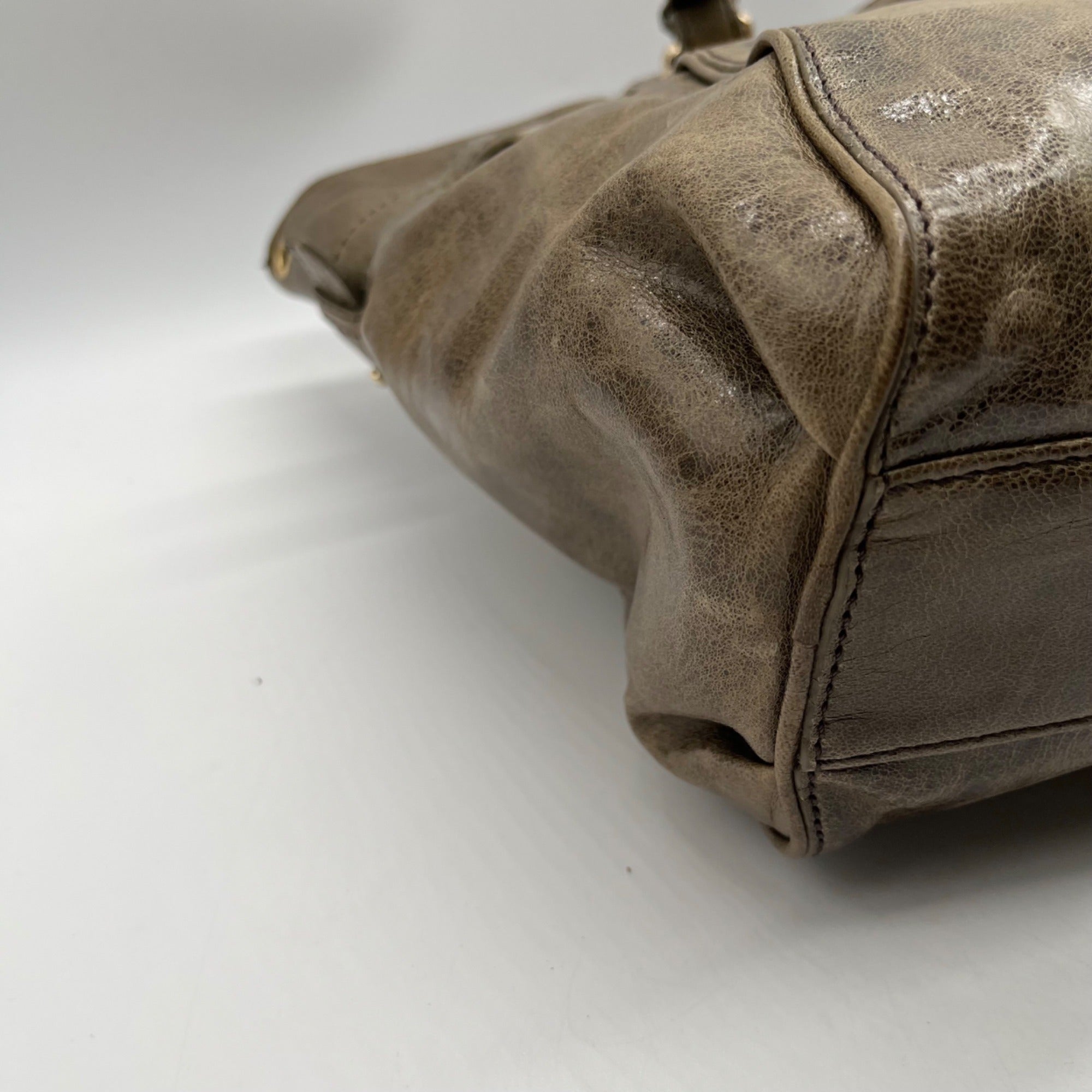 Kooba Green Distinctive Weathered Brown Leather Bag