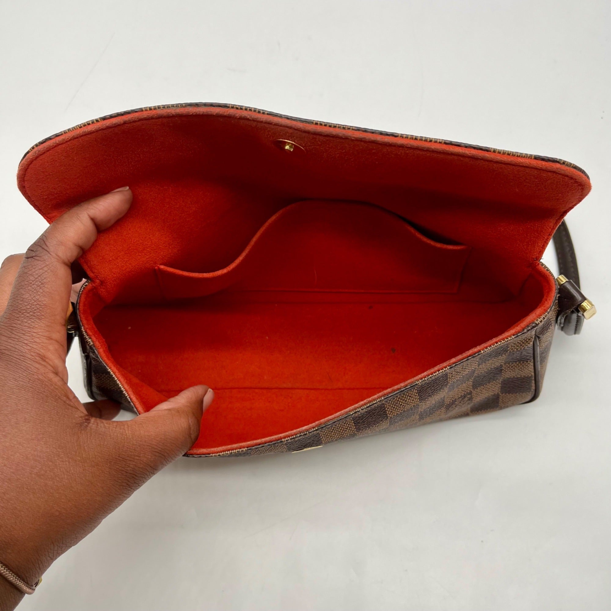 Louis Vuitton Brown Leather Canvas Recoleta Shoulder Bag