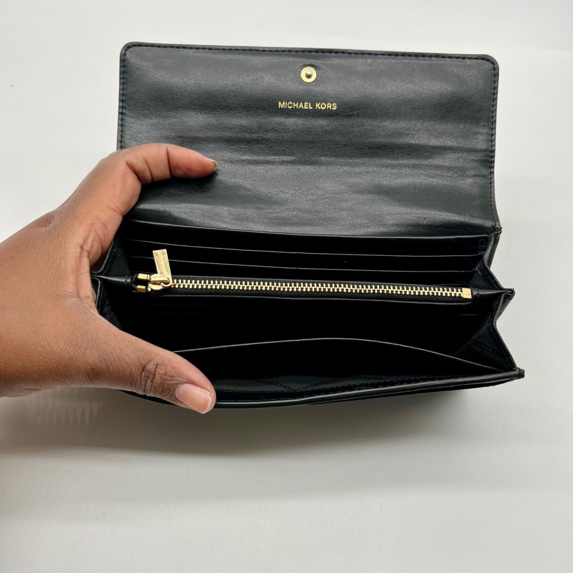 Michael Kors Black Pebbled Leather Wallet