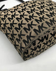 Michael Kors Beige & Black Canvas Jet Set Tote Bag