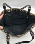 Michael Kors Beige & Black Canvas Jet Set Tote Bag