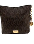 Michael Kors Brown Jet Set Monogram Messenger Shoulder Bag