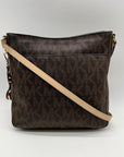 Michael Kors Brown Jet Set Monogram Messenger Shoulder Bag