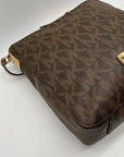 Michael Kors Brown Jet Set Monogram Messenger Shoulder Bag