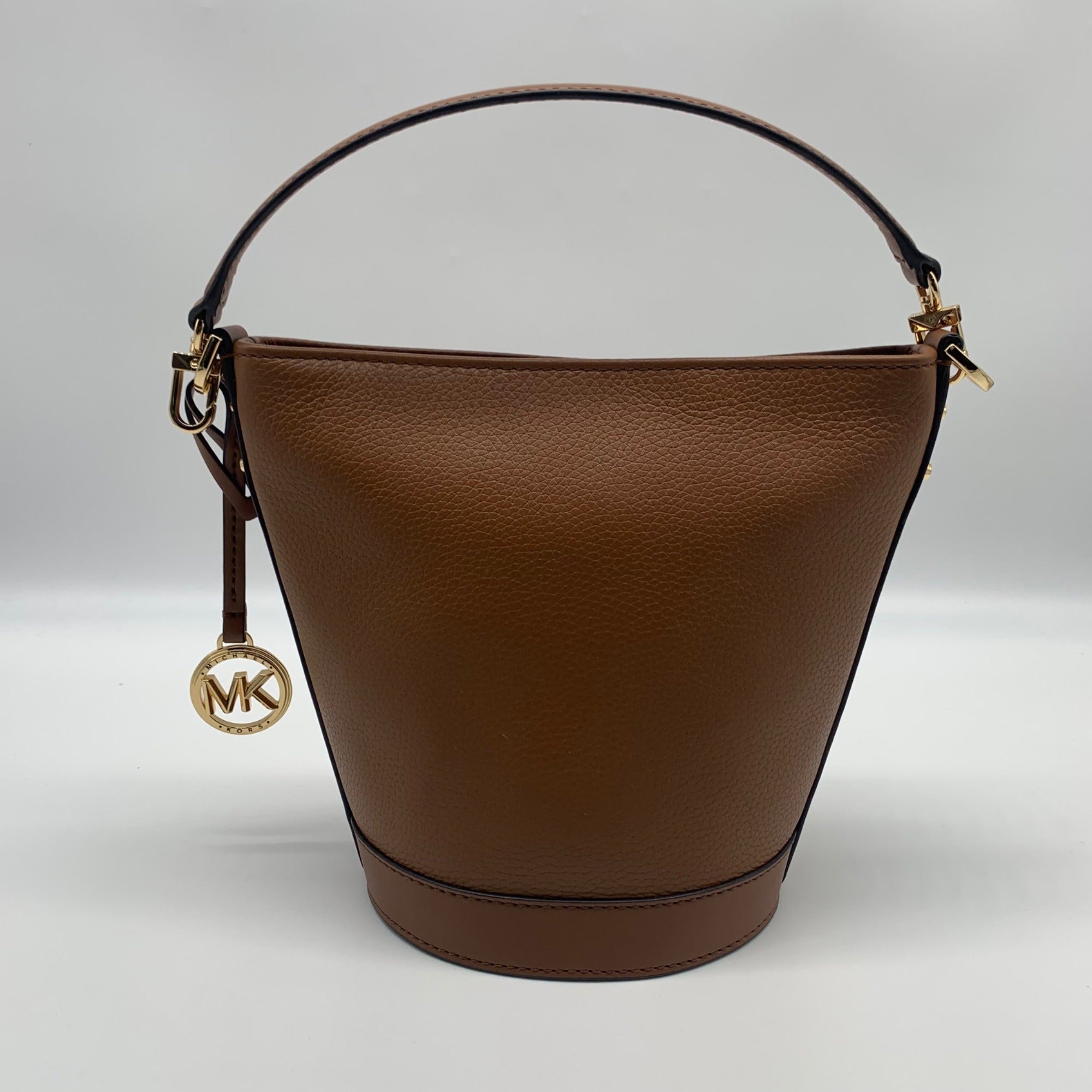 Michael Kors Brown Leather Townsend Convertible Luggage Bucket Crossbody Bag