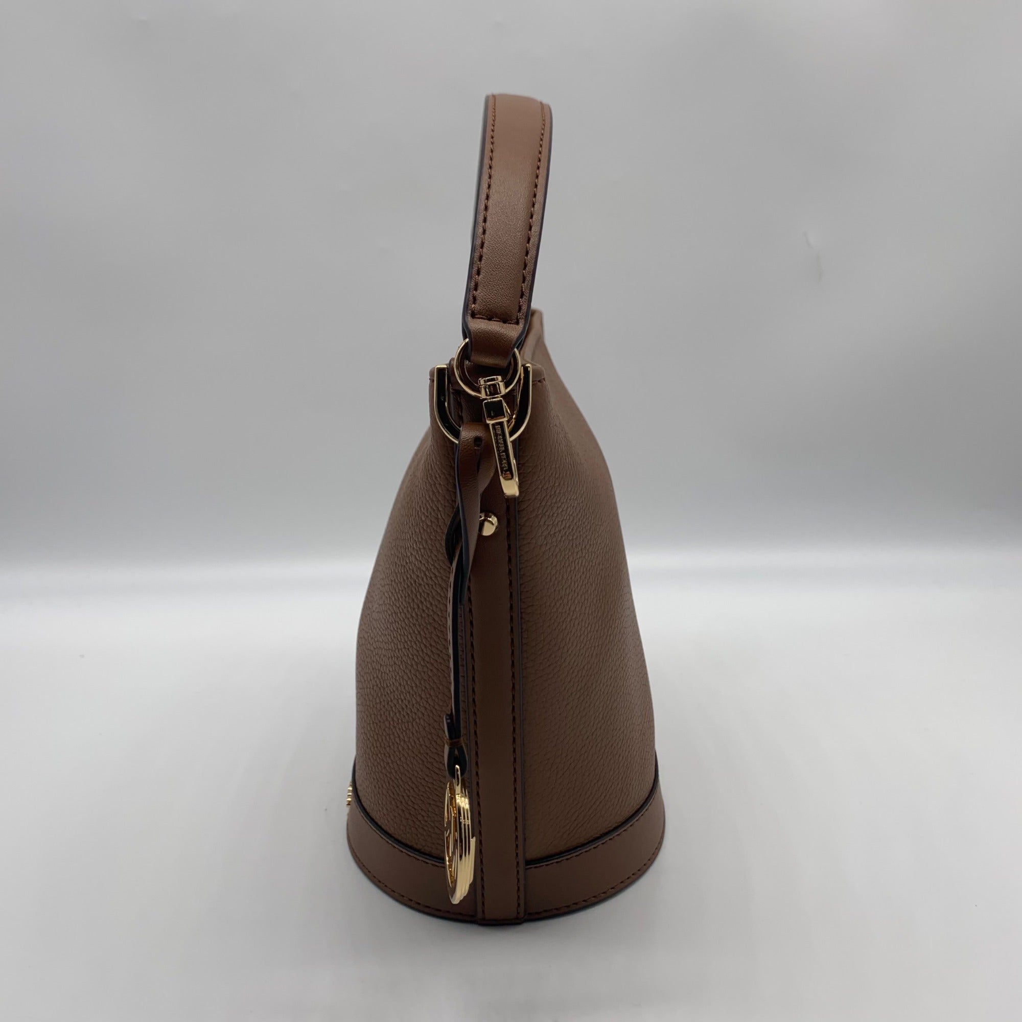 Michael Kors Brown Leather Townsend Convertible Luggage Bucket Crossbody Bag