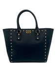 Michael Kors Black Saffiano Leather Studded Sandrine Tote