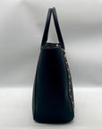 Michael Kors Black Saffiano Leather Studded Sandrine Tote