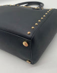 Michael Kors Black Saffiano Leather Studded Sandrine Tote