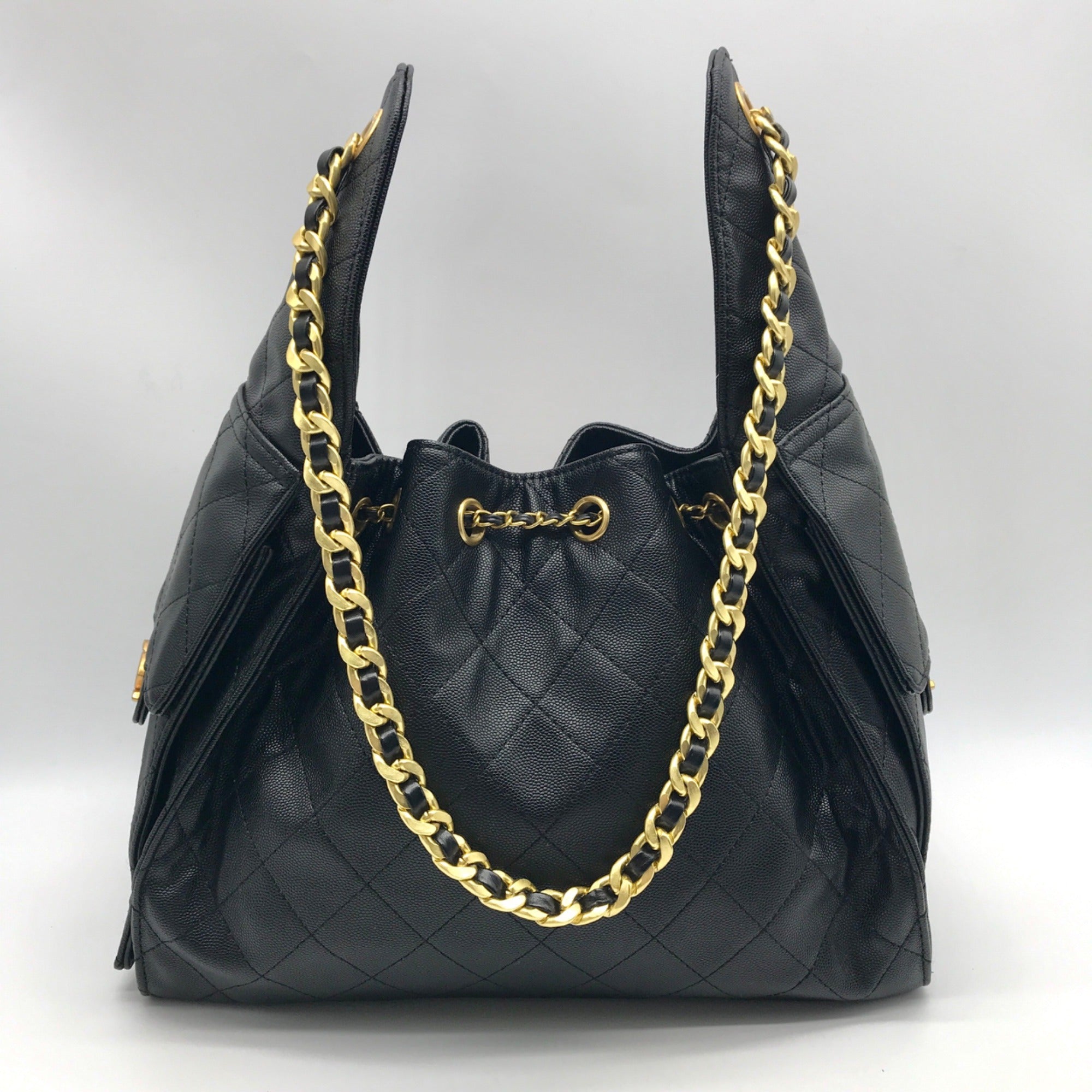 Chanel Black Calfskin Leather 25 Chain Shoulder Bag